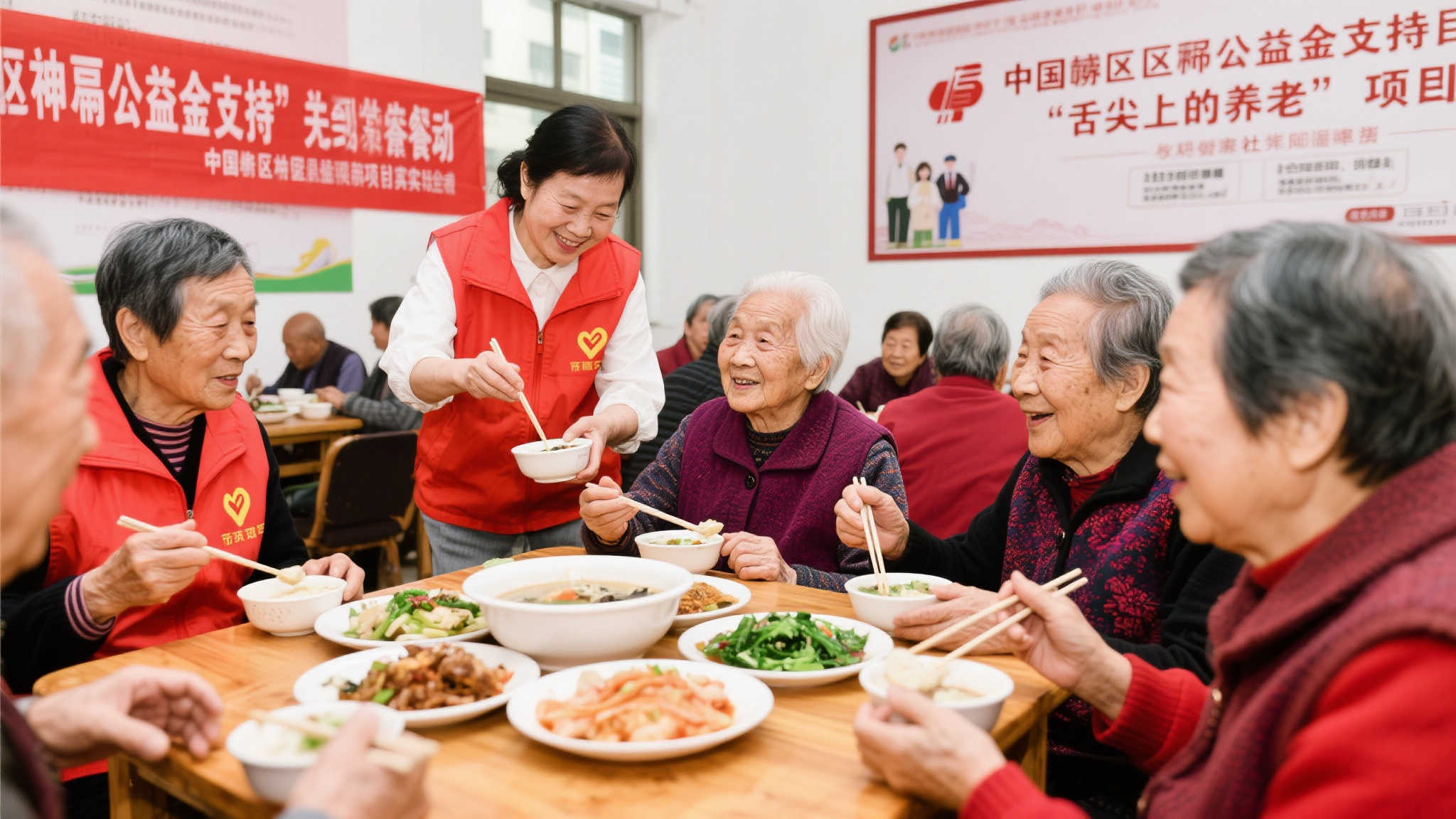 公益福彩添助力，共筑美味幸福晚年